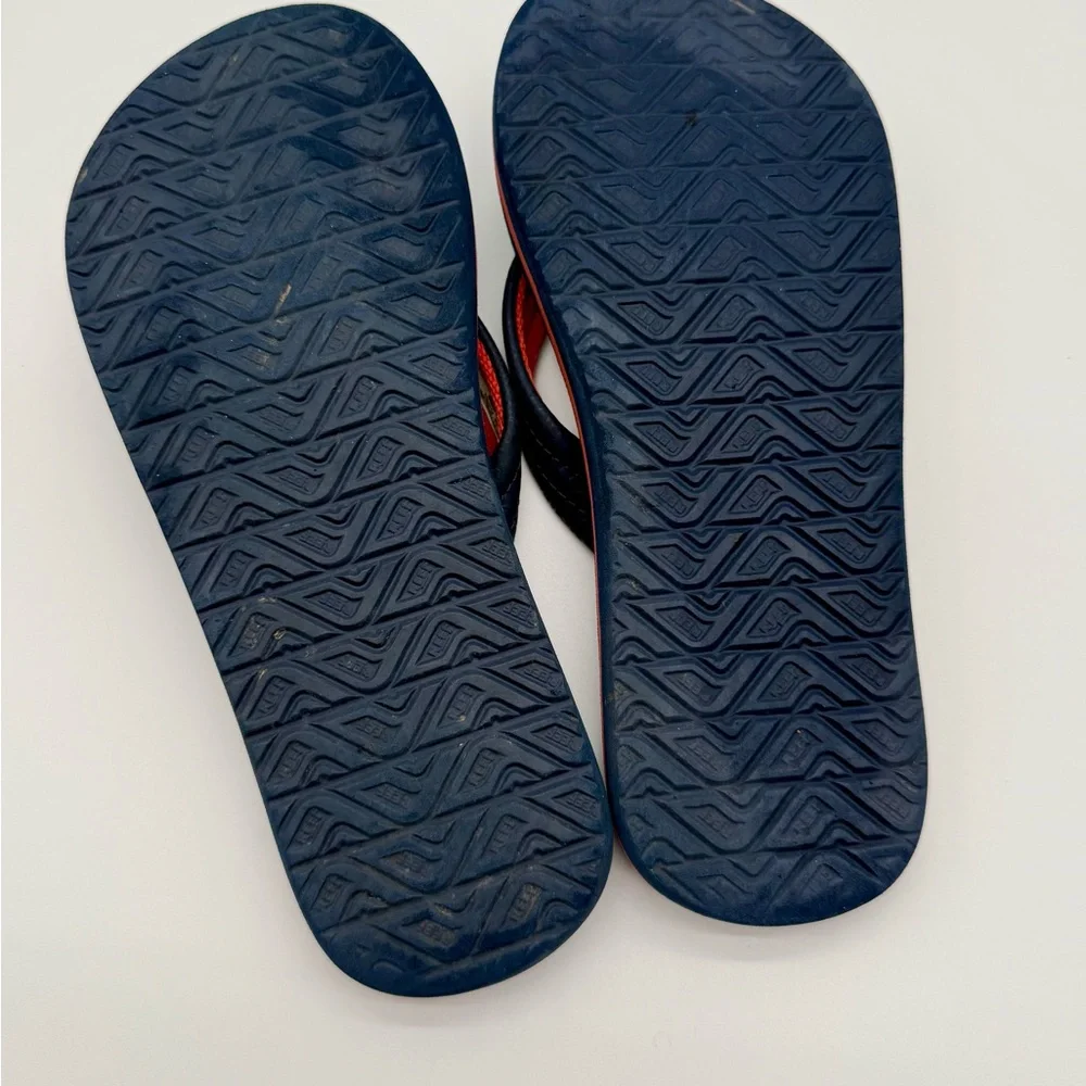 Reef Youth Flip Flops Size 4/5 Palm Tree Stripe Beach Sandals Kids